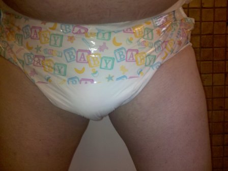 first of me
Trying on Bambinos' Teddy diaper 

