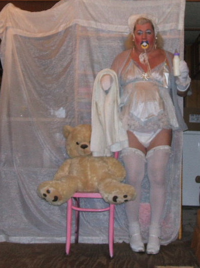 more of sissy baby pansy 
sissy baby pansy is a 48 y.o. male that is permanently regressed to 3 year old baby girl 

