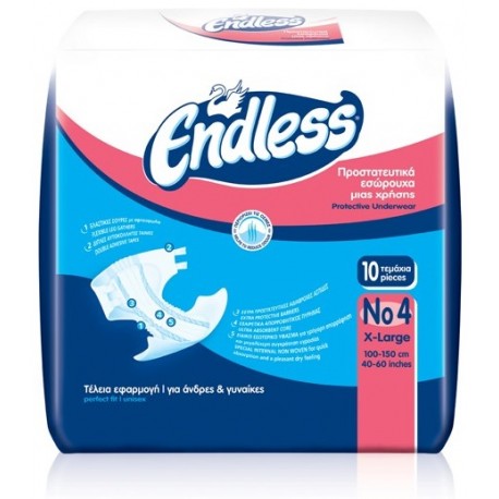 Endless Fitted Disposable Adult Briefs No 4 - XL - 10pces
