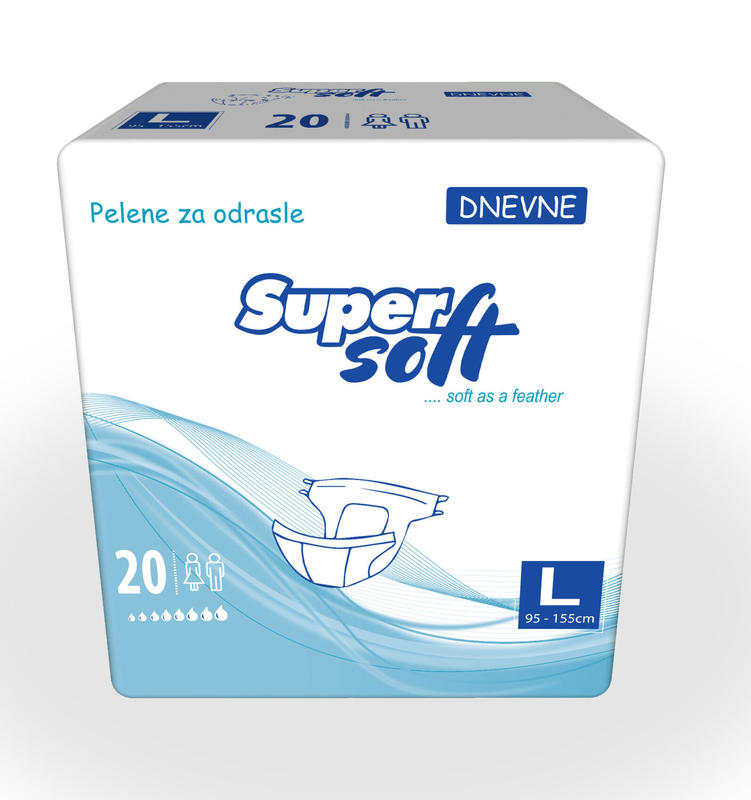 SuperSoft Adult Incontinence Briefs - No3 - L - 95-155cm - 20pcs
