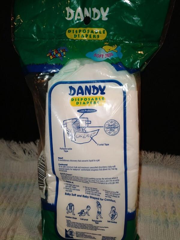 Dandy Plastic Backed Disposable Nappies - Unisex - No4 - Large - 10-16kg - 22-35lbs - 4pcs - 3
