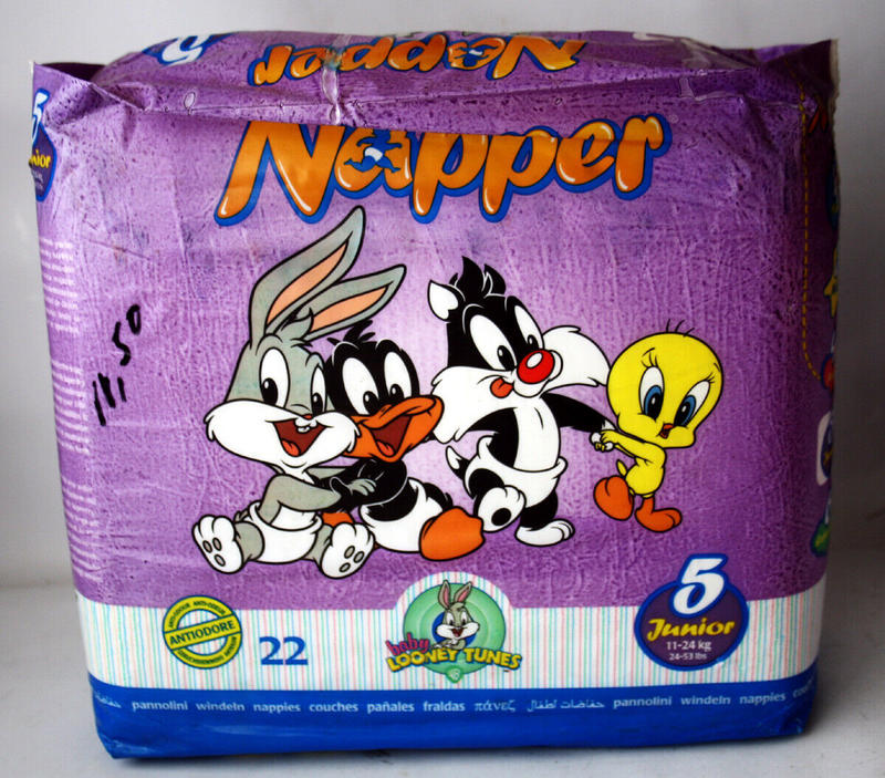 Napper Baby Looney Tunes Disposable Open Nappies - No5 - Junior - 11-24kg -24-53lbs - 22pcs - 10
