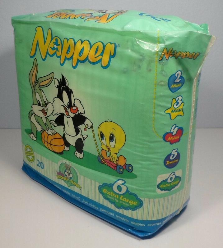 Napper Baby Looney Tunes Disposable Open Nappies - No6 - Extra Large - 16-30kg - 35-66lbs - 20pcs - 3
