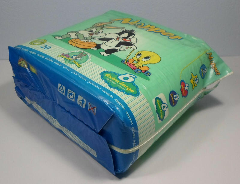 Napper Baby Looney Tunes Disposable Open Nappies - No6 - Extra Large - 16-30kg - 35-66lbs - 20pcs - 5
