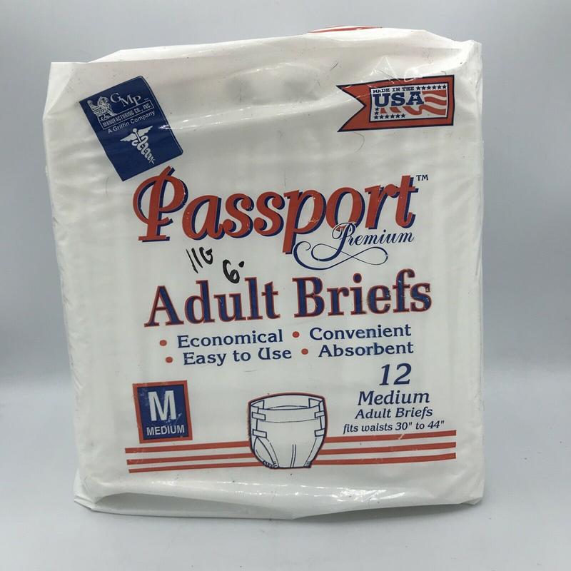 Passport Premium Adult Disposable Briefs - No2 - M - fits waists from 30'' to 44'' - 12pcs - 1
