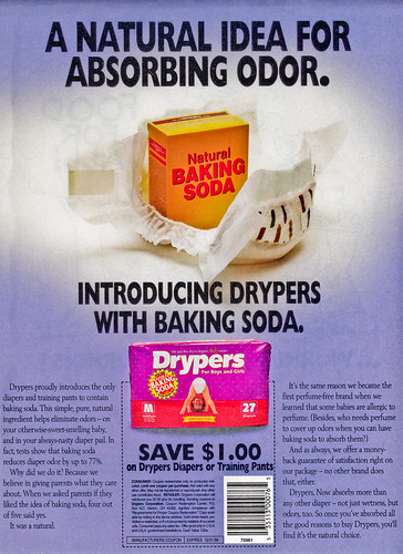 Drypers Breathables with Baking Soda - Printed ad from 1995
