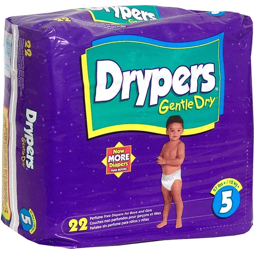 Drypers Gentle Dry - No5 - Junior - 12-22kg - up to 27lbs - 22pcs
