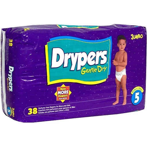 Drypers Gentle Dry - No5 - Junior - 12-22kg - up to 27lbs - 38pcs
