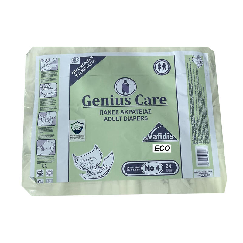 Genius Care Eco Adult Open Disposable Briefs - No4 - XL - (130-170 cm) - Economy Pack - 24pcs
