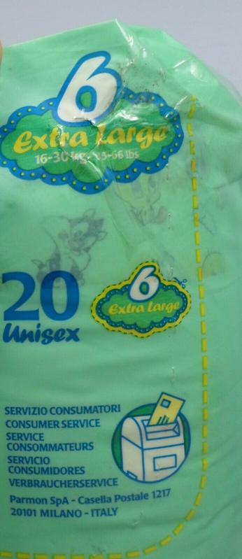 Napper Baby Looney Tunes Disposable Open Nappies - No6 - Extra Large - 16-30kg - 35-66lbs - 20pcs - 10
