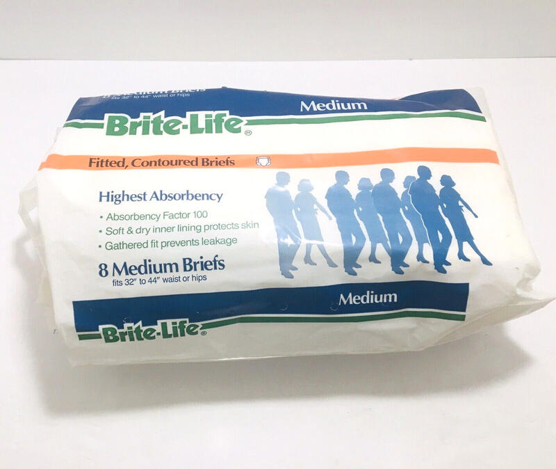 Bright Life Highly Absorbent Fitted Adult Briefs - No2 - M - fits 32-44" - 8pcs - 10

