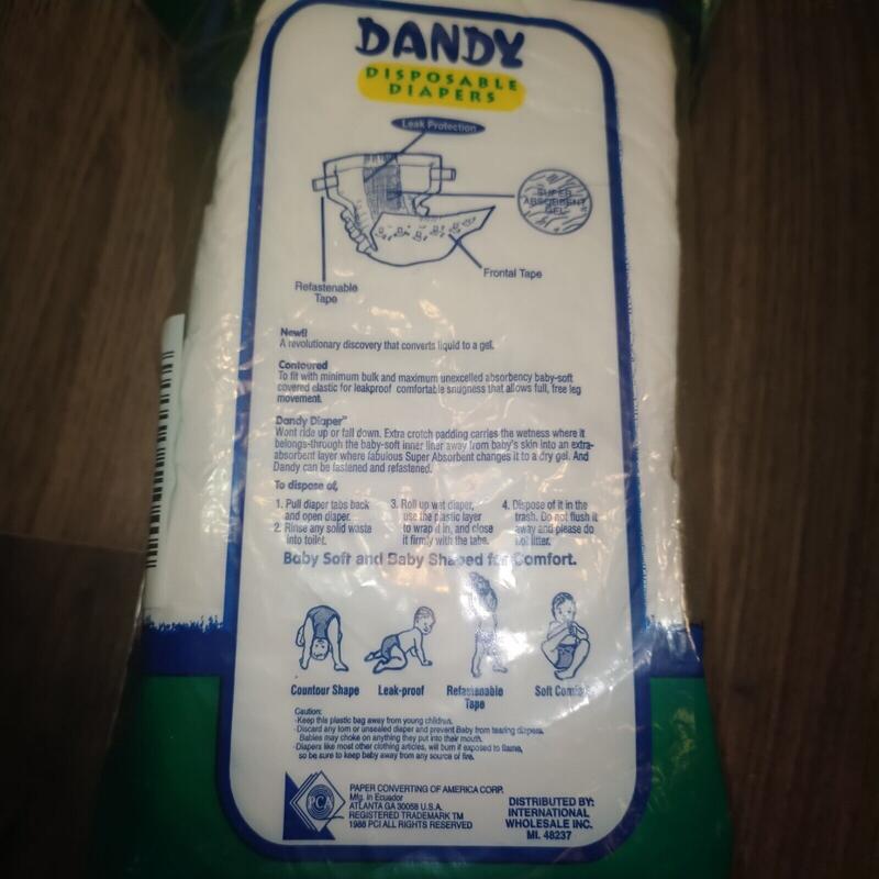 Dandy Plastic Backed Disposable Nappies - Unisex - No4 - Large - 10-16kg - 22-35lbs - 4pcs - 6

