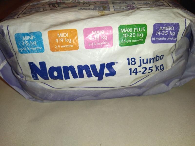 Ultra Nannys Plastic Baby Disposable Diapers - Jumbo - 14-25kg - 30-55lbs - 18pcs - 12
