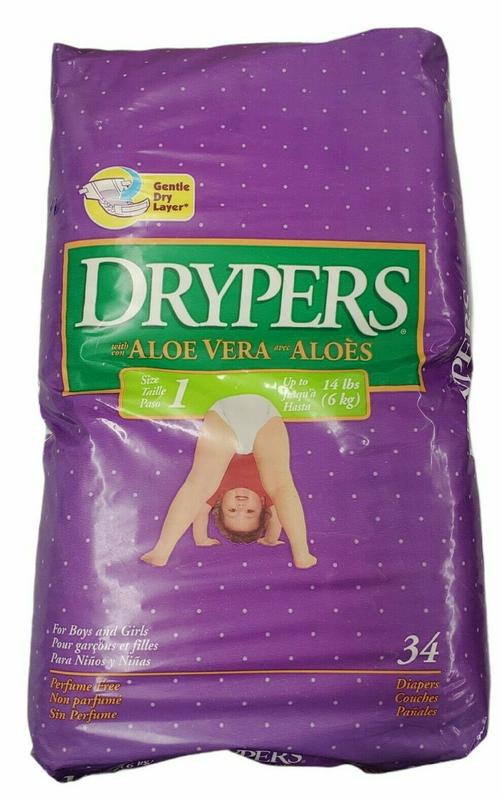 Drypers Aloe Vera - No1 - Mini - 4-6kg - 8-14lbs - 34pcs - 1
