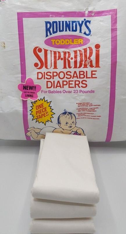 Roundy's SuperDry Plastic Disposable Nappies - Toddler Size - for babies weighing up to 24lbs - 3pcs - 1
