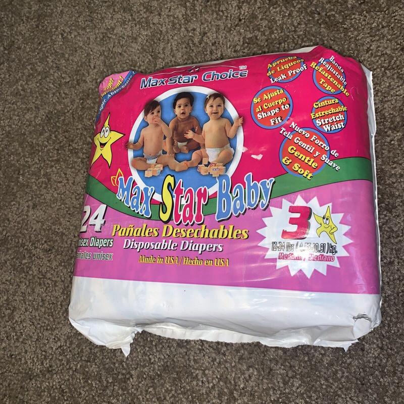 Max Star Baby Plastic Disposable Diapers - No3 - Midi - 5-10kg - 12-24lbs - 24pcs - 1
