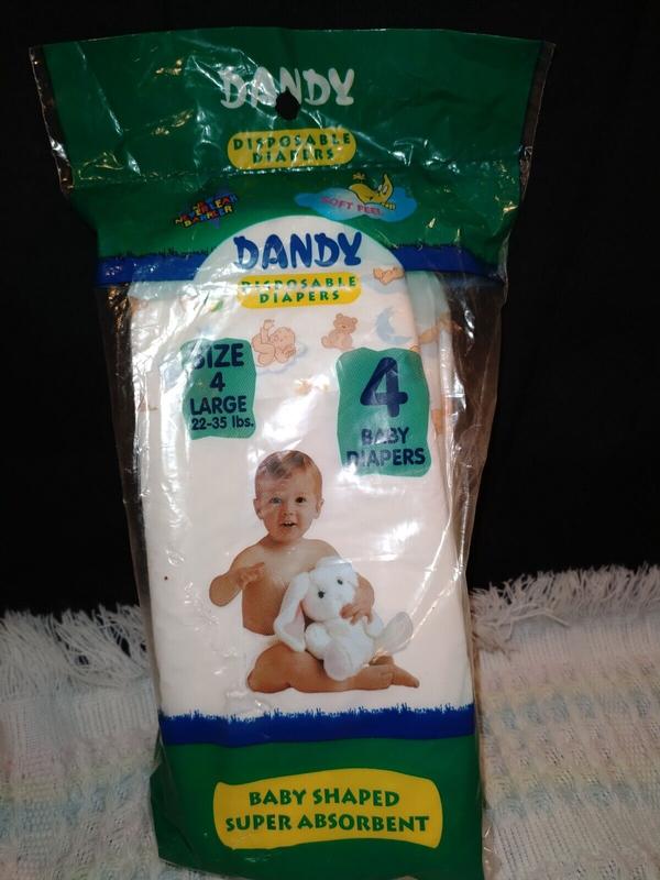 Dandy Plastic Backed Disposable Nappies - Unisex - No4 - Large - 10-16kg - 22-35lbs - 4pcs - 5
