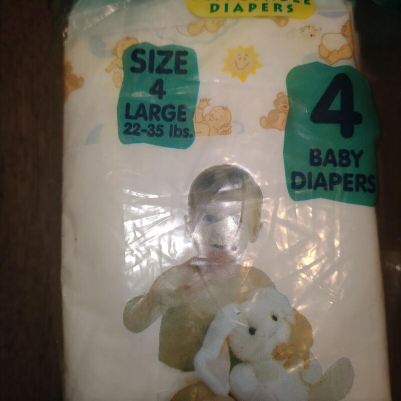 Dandy Plastic Backed Disposable Nappies - Unisex - No4 - Large - 10-16kg - 22-35lbs - 4pcs - 15
