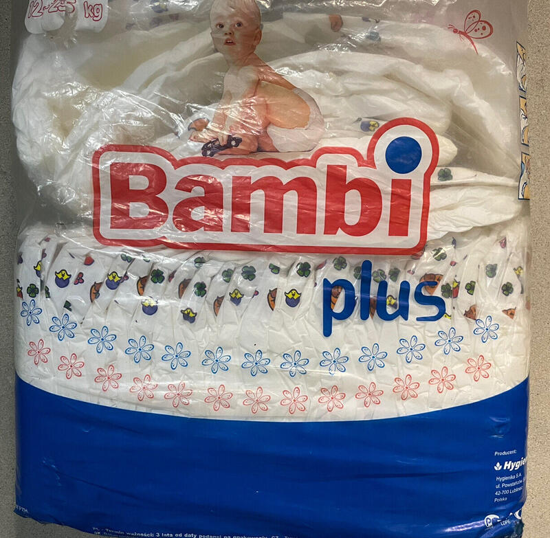Bambi Plus Disposable Plastic-Backed Nappies - Unisex - No5 - Junior - 12-25kg - 26-55lbs - 38pcs - 3
