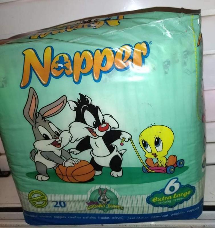 Napper Baby Looney Tunes Disposable Open Nappies - No6 - Extra Large - 16-30kg - 35-66lbs - 20pcs - 13
