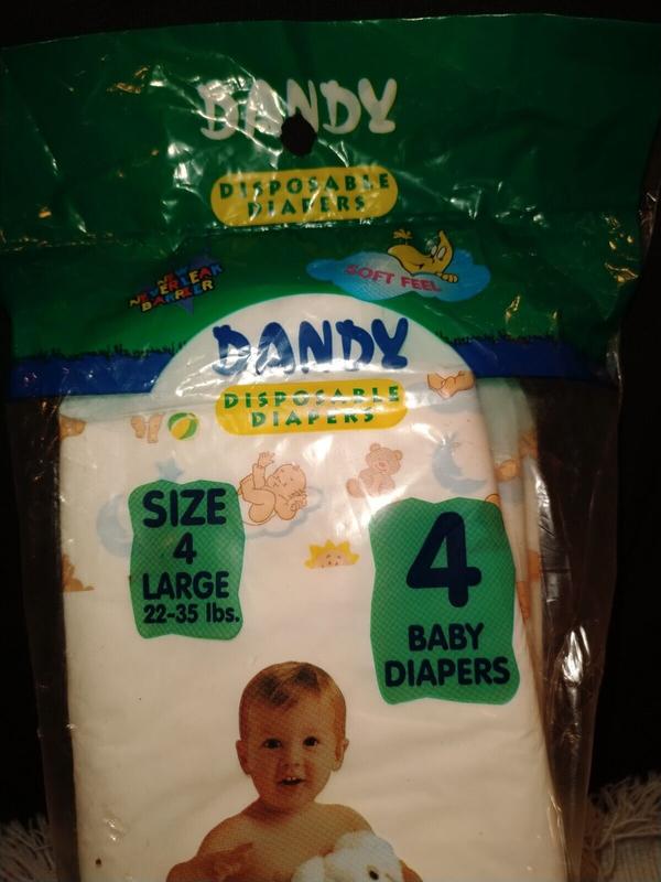 Dandy Plastic Backed Disposable Nappies - Unisex - No4 - Large - 10-16kg - 22-35lbs - 4pcs - 4
