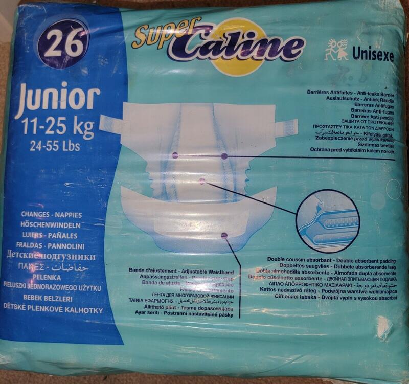 Super Caline Plastic Backed Disposable Nappies - No5 - Junior - 11-26kg - 24-55lbs - 26pcs - 14

