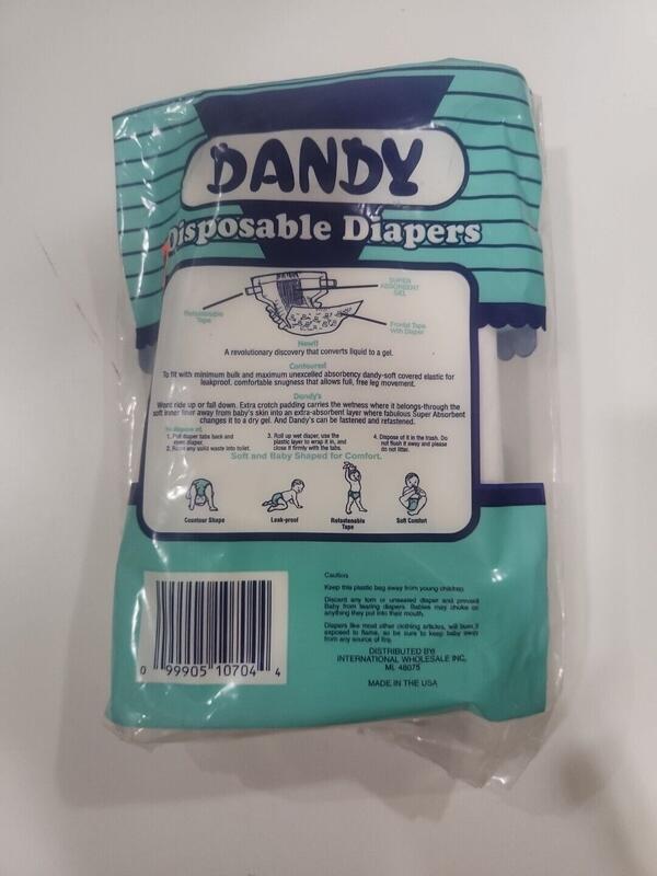 Dandy Plastic Backed Disposable Nappies - Unisex - No4 - Large - 10-16kg - 22-35lbs - 4pcs - 19
