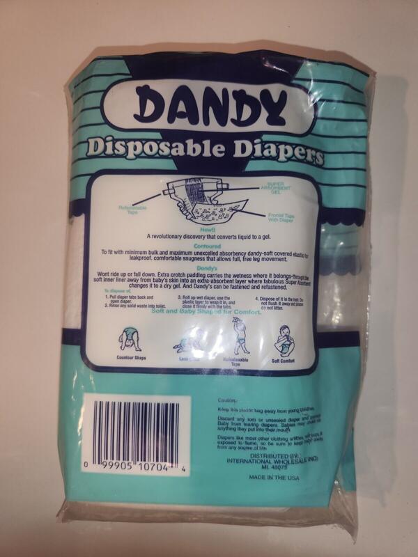 Dandy Plastic Backed Disposable Nappies - Unisex - No4 - Large - 10-16kg - 22-35lbs - 4pcs - 24
