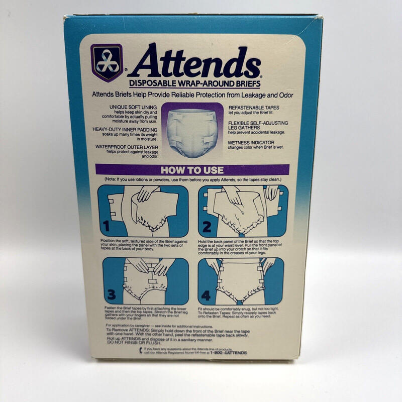 Ultra Attends Plus Wrap-Around Disposable Briefs - Maximum Absorbency - Medium (fits 32'' to 44'' hips) - Trial Pack - 2pcs - 8
