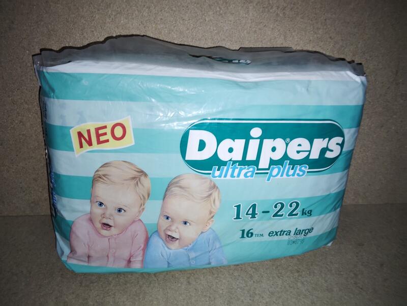 Daipers Ultra Plus Plastic Baby Disposable Nappies - XL - 14-22kg - 31-48lbs - 16pcs - 7
