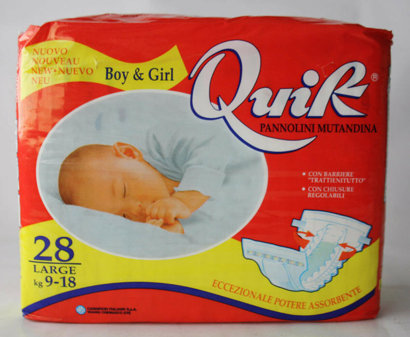 Quik Unisex Disposable Baby Diapers - Large - 9-18kg -20-40lbs - 28pcs - 2
