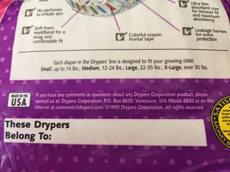 Drypers Perfume Free Disposable Diapers - No1 - S - fits newborns up to 6kg (14lbs) - 36pcs - 2
