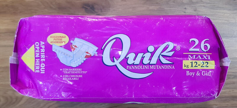 Quik Unisex Disposable Baby Diapers - Maxi - 12-22kg -26-48lbs - 26pcs - 12
