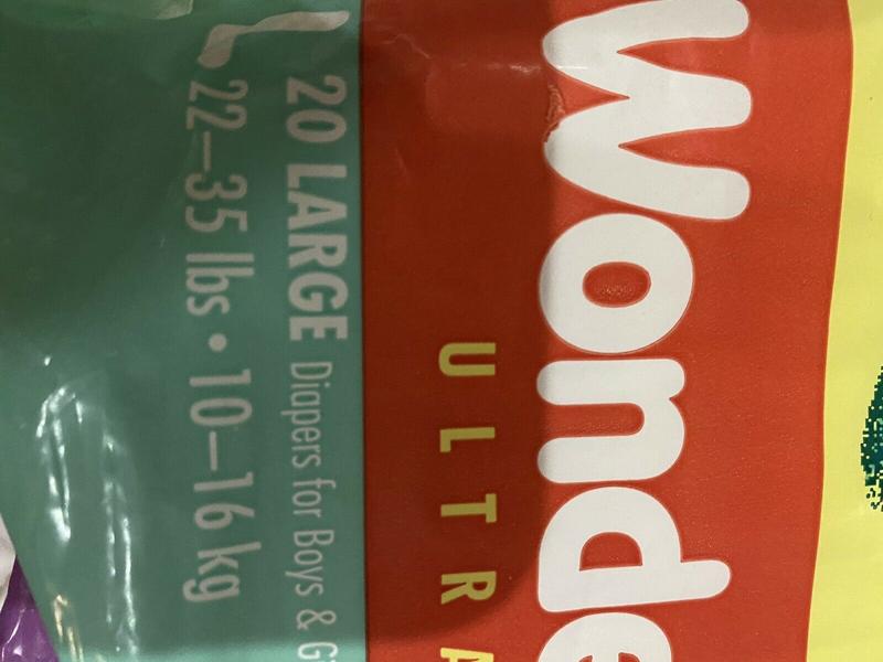 WonderDrys Disposable Nappies - Unisex - No5 - Large - 10-16kg - 22-35lbs - 20pcs - 3
