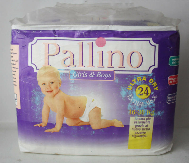 Pallino Plastic Open Disposable Baby Nappies - No6 - XL - 16-30kg -35-66lbs -24pcs - 3
