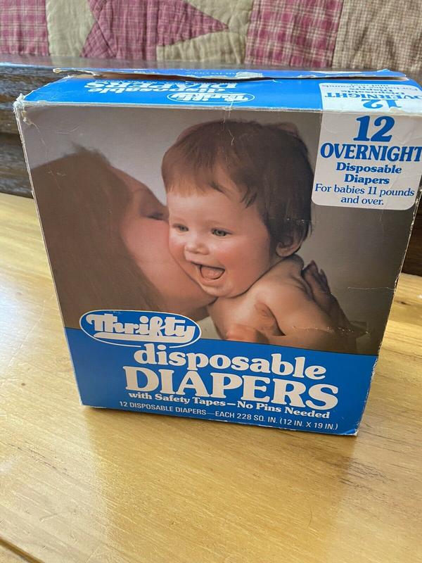 Thrifty Disposable Baby Diapers - No4 - Overnight - fits babies to 11 pounds and over - 12pcs - 4
