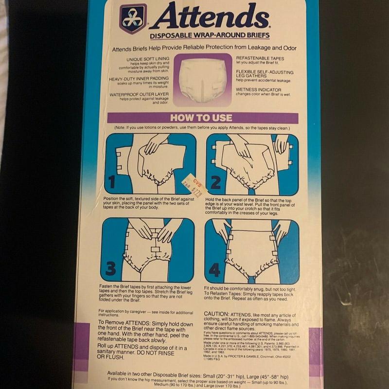 Ultra Attends Plus Wrap-Around Disposable Briefs - Maximum Absorbency - Medium (fits 32'' to 44'' hips) - 10pcs - 81
