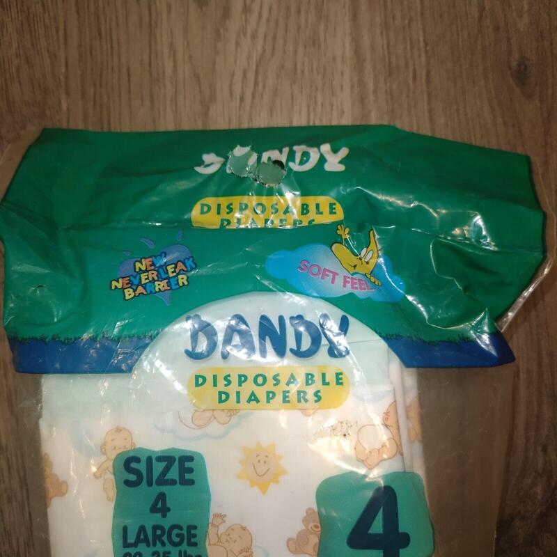 Dandy Plastic Backed Disposable Nappies - Unisex - No4 - Large - 10-16kg - 22-35lbs - 4pcs - 13
