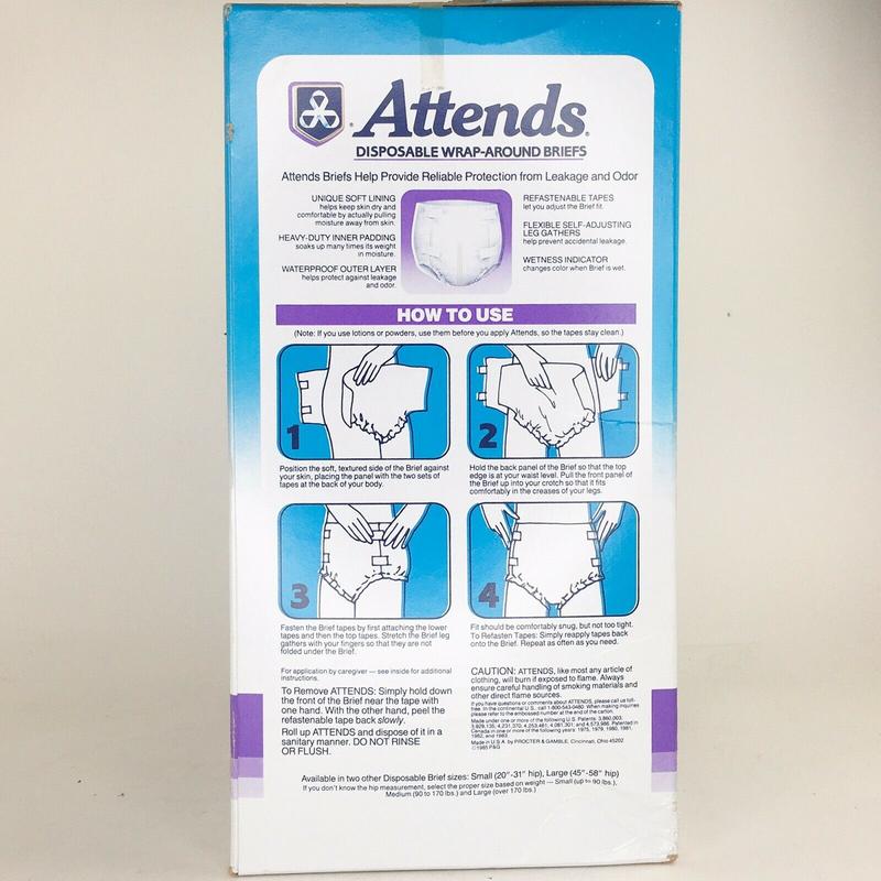 Ultra Attends Plus Wrap-Around Disposable Briefs - Maximum Absorbency - Medium (fits 32'' to 44'' hips) - 10pcs - 102
