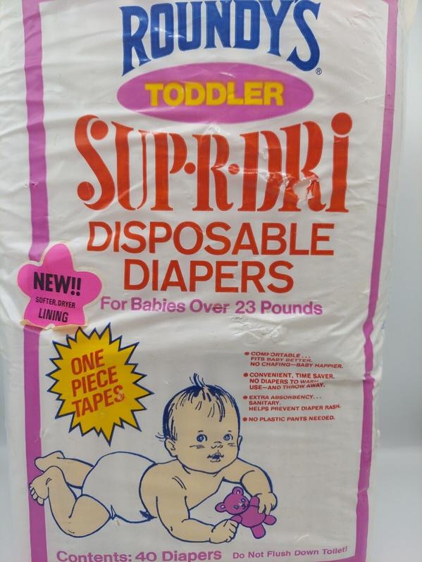 Roundy's SuperDry Plastic Disposable Nappies - Toddler Size - for babies weighing up to 24lbs - 3pcs - 5
