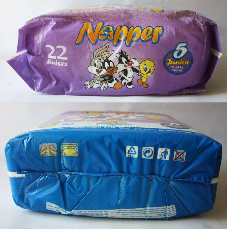 Napper Baby Looney Tunes Disposable Open Nappies - No5 - Junior - 11-24kg -24-53lbs - 22pcs - 5
