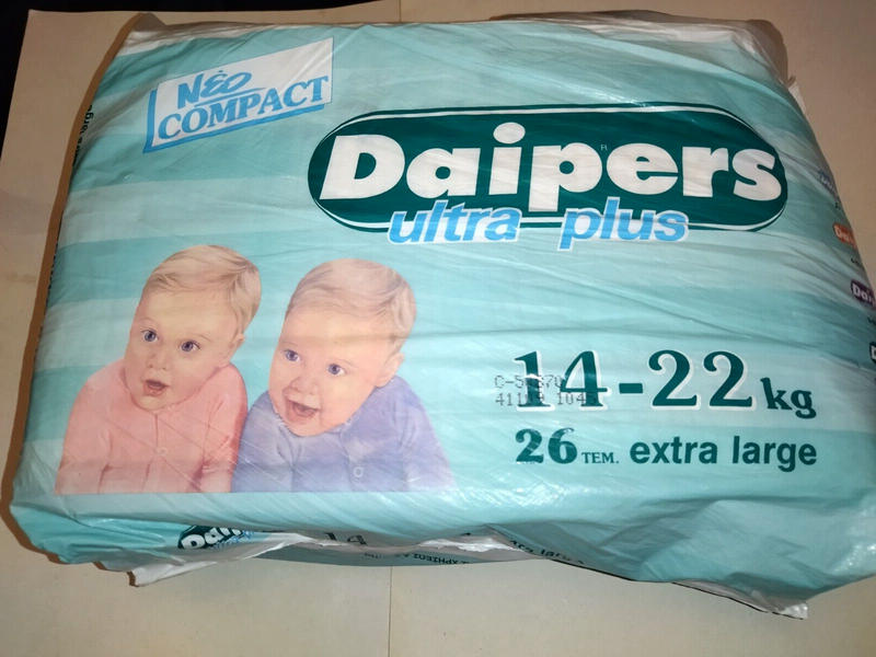 Daipers Ultra Plus Plastic Baby Disposable Nappies - XL - 14-22kg - 31-48lbs - 26pcs - 2

