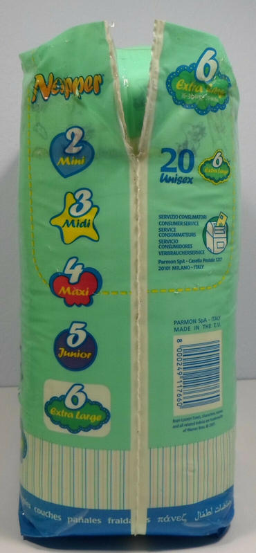 Napper Baby Looney Tunes Disposable Open Nappies - No6 - Extra Large - 16-30kg - 35-66lbs - 20pcs - 9
