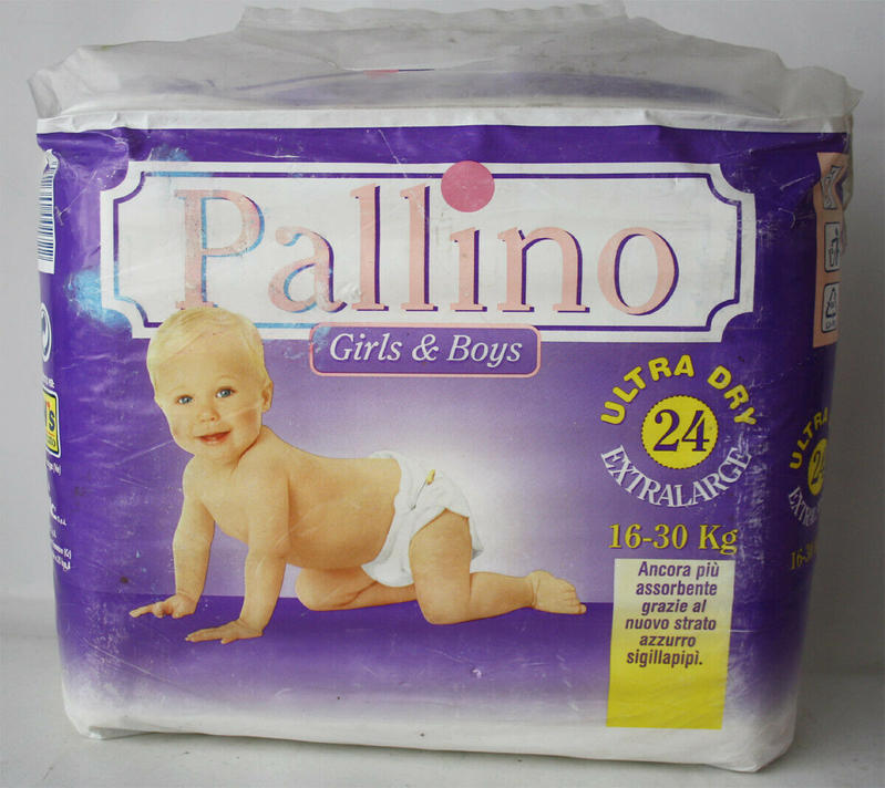 Pallino Plastic Open Disposable Baby Nappies - No6 - XL - 16-30kg -35-66lbs -24pcs - 1
